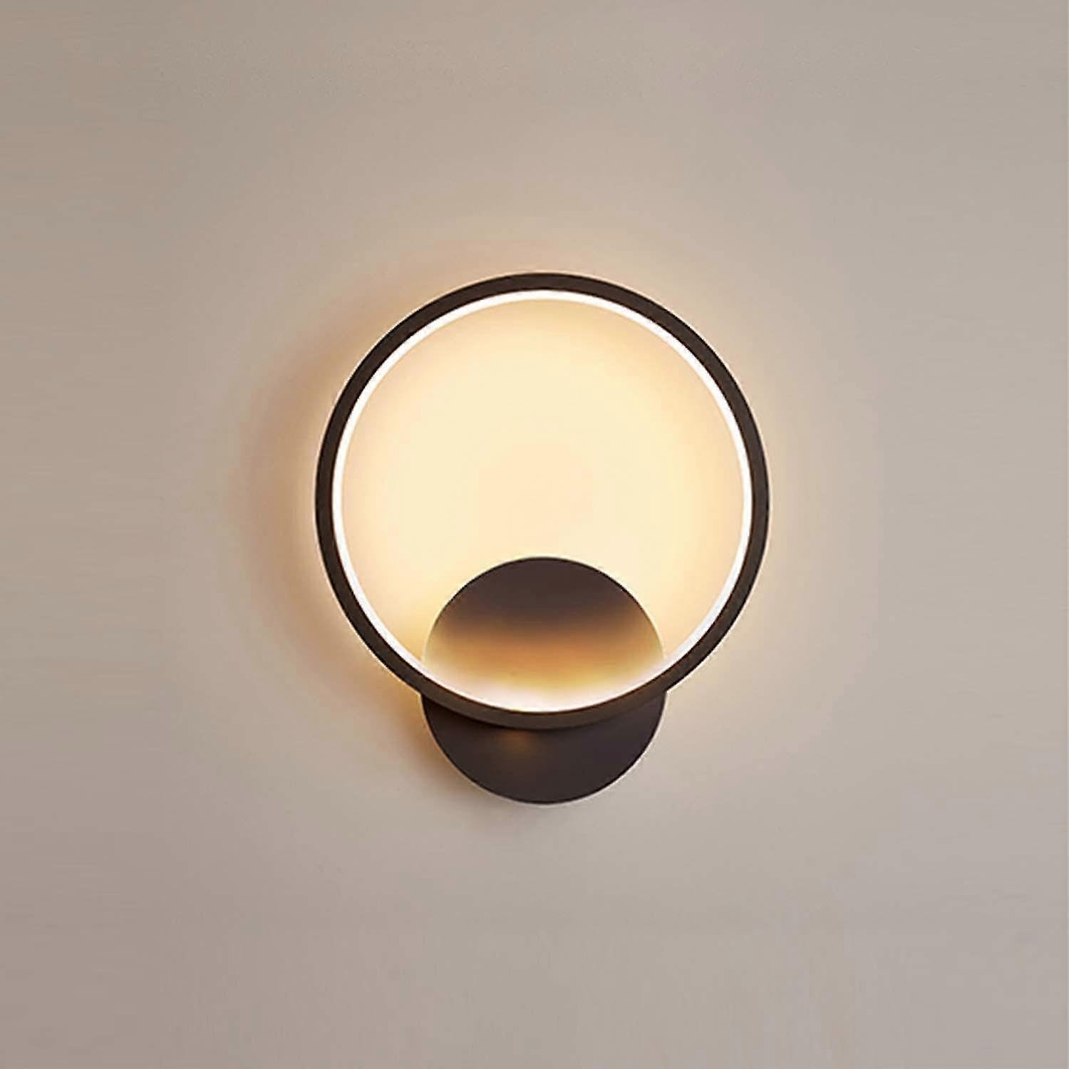 Joyhappst Image Color Indoor Wall Light Led 13W Round Wall Lamp Black [Energy Class A +]