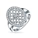 Produktbild Art Déco-Stil Mode Große Ovale Pave Cluster Engagement Erklärung Ringe Für Damen Für Jugendlich 925 Sterling Silber