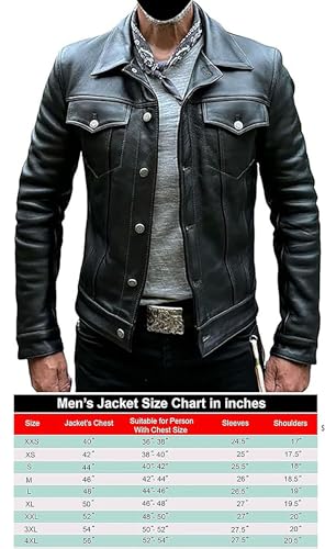 Mens Black Leather Jacket Casual Wear - Chaqueta De Cuero De Moto | Trucker Black2