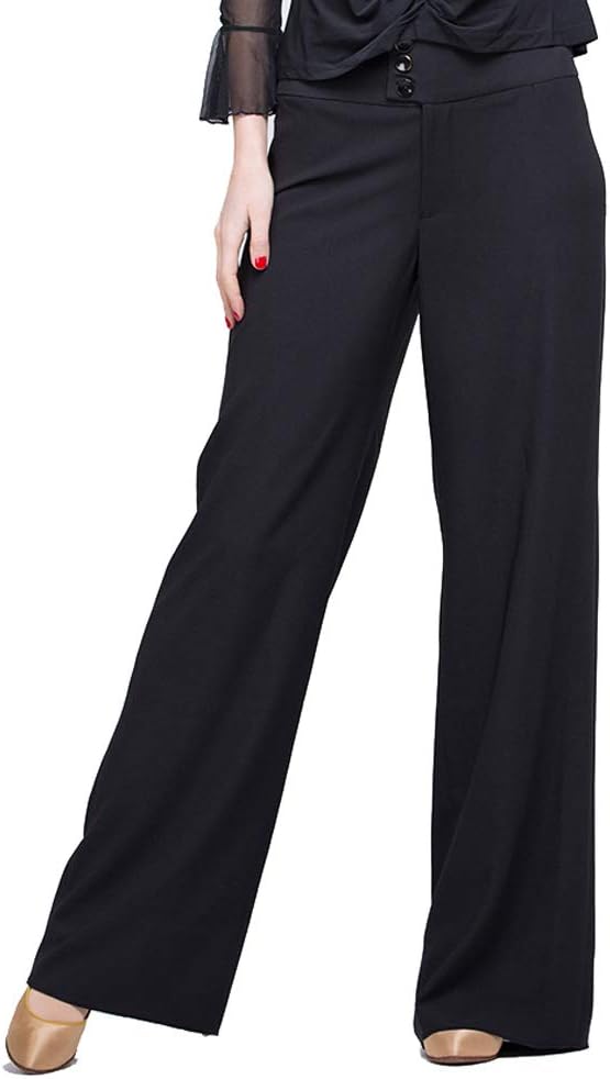 Professional High Waist Wide Leg Straight Latin Modern Samba Dance Pants for Women
