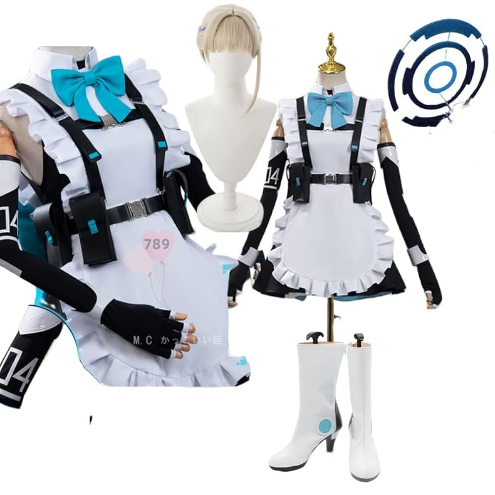 歪萌舎 ブルーアーカイブ 飛鳥馬トキ コスプレ 衣装M 靴L ウィッグ ブルーアーカイブ-Blue Archive- 風 飛鳥馬トキ コスプレ衣装