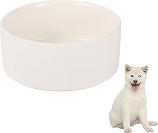 Hundenapf Keramik Futternapf Hund Hundenäpfe - Fressnapf Hund als Ersatz - Napf Hund für Futter und Wasser - Trinknapf Wassernapf für Hunde - Geeignet für Kleine und Mittelgroße Hunde - 850 ml - Weiß product image