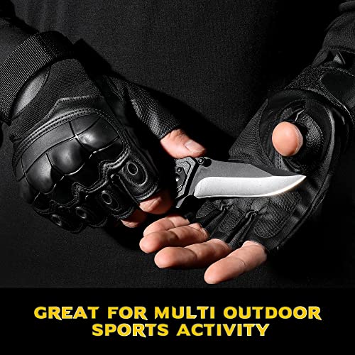 Image of WTACTFUL Tactical Fingerless Gloves Men Women, Breathable Anti-Slip