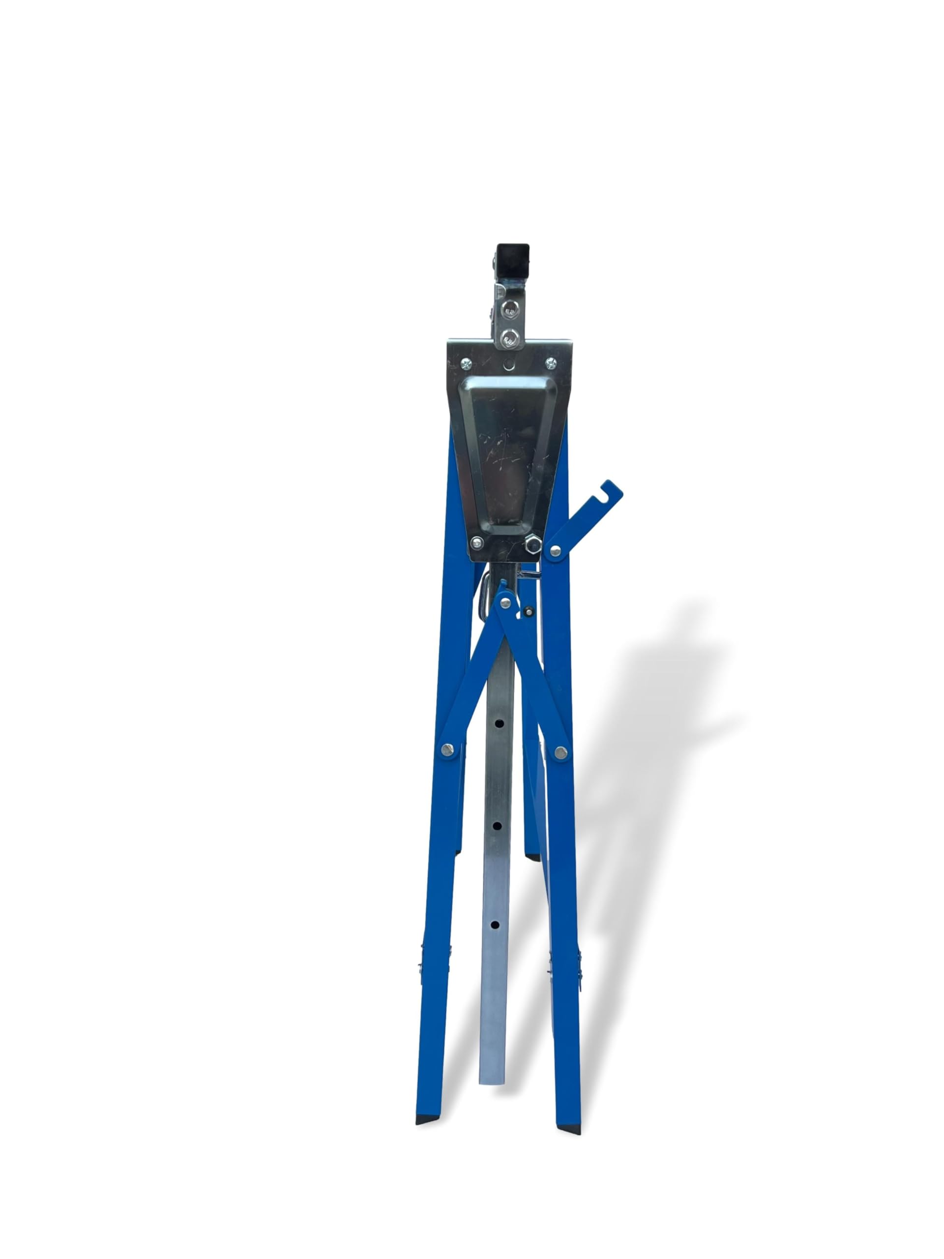 Juego de 2 Caballetes de trabajo ajustables en altura 81-130cm capacidad de carga 400Kg plegables de Acero multifuncional Azul
