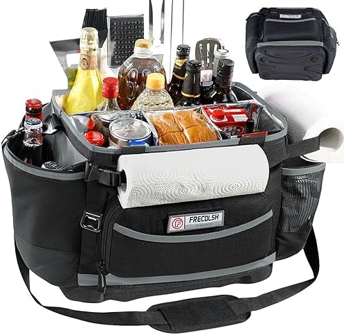 Large Grill Caddy with Hard Base - Blakstone BBQ Organizer, Picnic Camping Utensil Caddy, Tailgating Essentials, Grill Gifts for Men