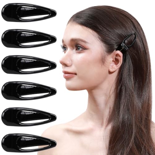 RC ROCHE 6 Pcs Duckbill Hair Clips for Women Alligator No Slip, Small Black