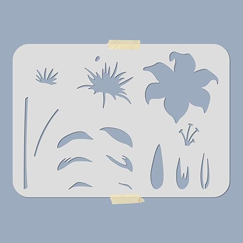 Miniatura 7 de MAYJOYDIY Plantillas de flores de lirio en capas, plantillas de lirio de 11.7 x 8.3 pulgadas, plantilla de ramo de flores de lirio reutilizable de