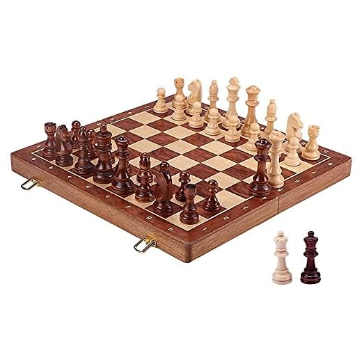 Chess Set Chess Set Wooden Chess Exquisite High-end Hand-Made Chess Set 17-in Foldable Chess Board Easy to Store Chess Pieces Neat Tidy Large Chess (Size : Large) Chess (Size : 45cm45cm3.8cm) ( 39cm*39cm*2.5cm)