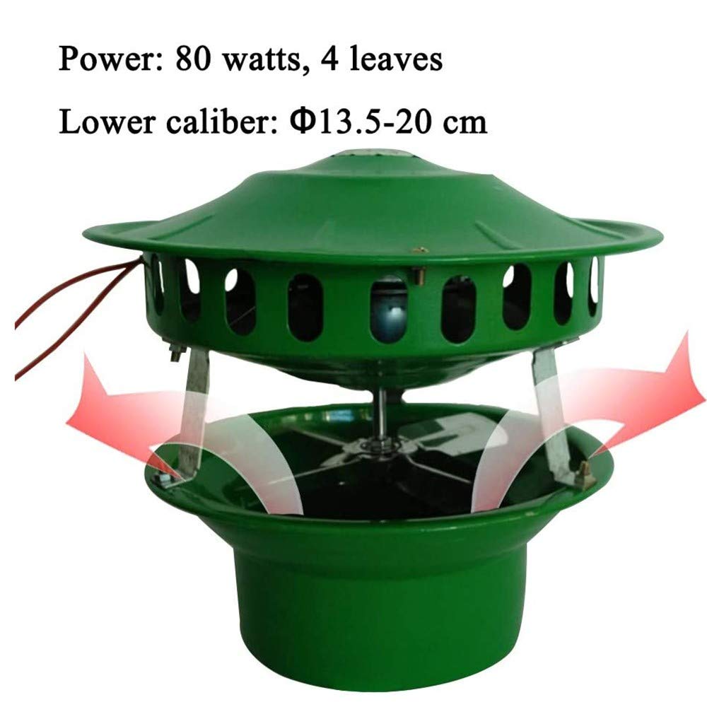 Ventilatori per tetto, per camino, per camino, per camino, per fumo, colore: verde C