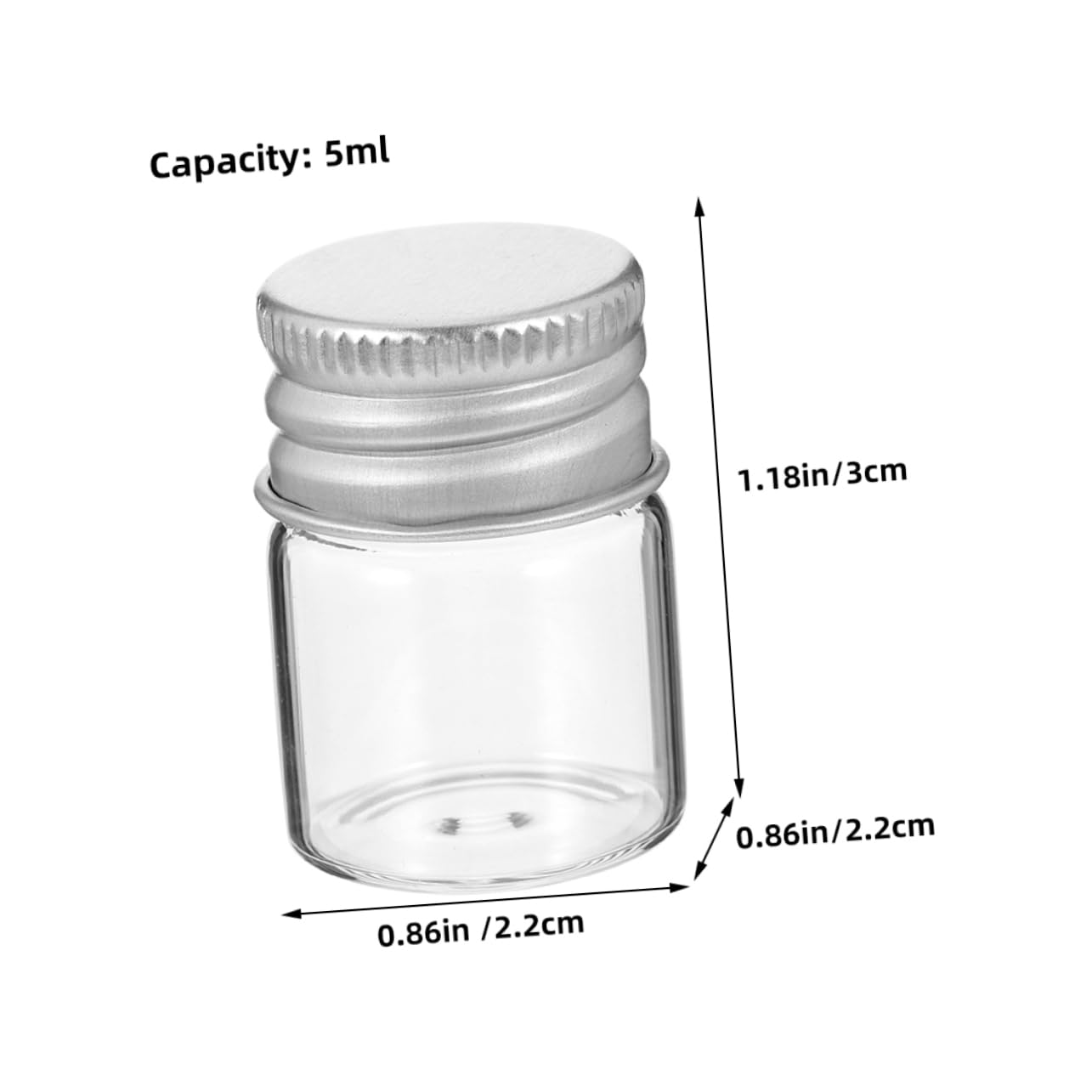 HEALLILY 24Pcs Mini Glass Bottles with Caps Small Vials for DIY Crafts Leak Sealing Transparent Design for Recognition Versatile Use for Samples