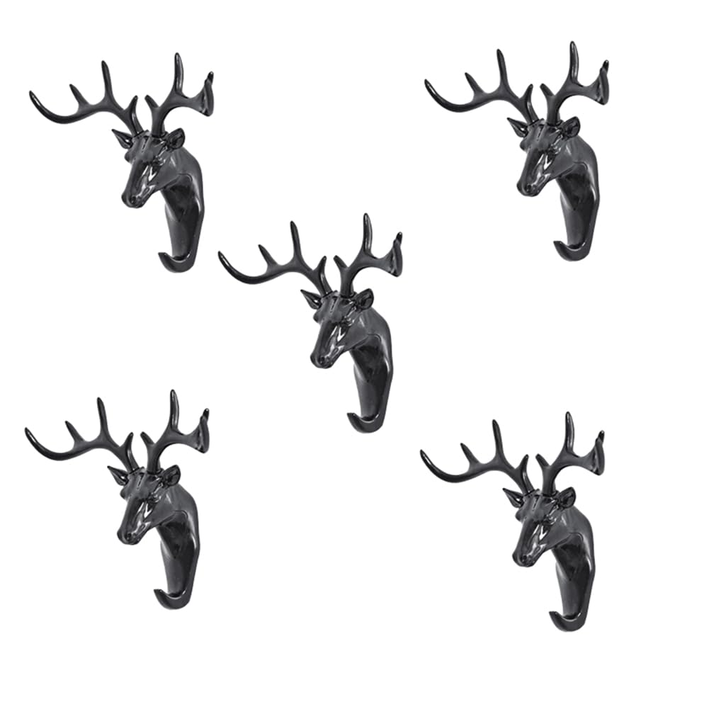 Littimoon Deer Shape Home Decoration Hook Wall Shelf Wall Hanging Wall Personality Deer Head Wall Key