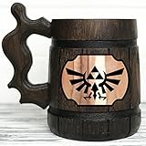 Triforce Gamer Mug. Wooden Mug Gift. Beer Stein. Ornament Triforce Gamer Mug. Beer Steins. Wooden Beer Tankard. Gifts for Gamer K100
