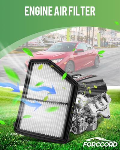 Image of Cabin and Engine Air Filter Fit for Honda Civic (2.0L Gas) 2016-2023 2024 2025 2026 Naturally Aspirated Only Activated Carbon Cabin Filter Replacement CF11182 CA12051 Car Accessories