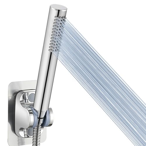 Pommeau de Douche à Main Entièrement en Métal, Pommeaux de Douche Haute Pression Voolan, Pommeau de Douche à Main Chromé avec Ruban en Téflon, Rond