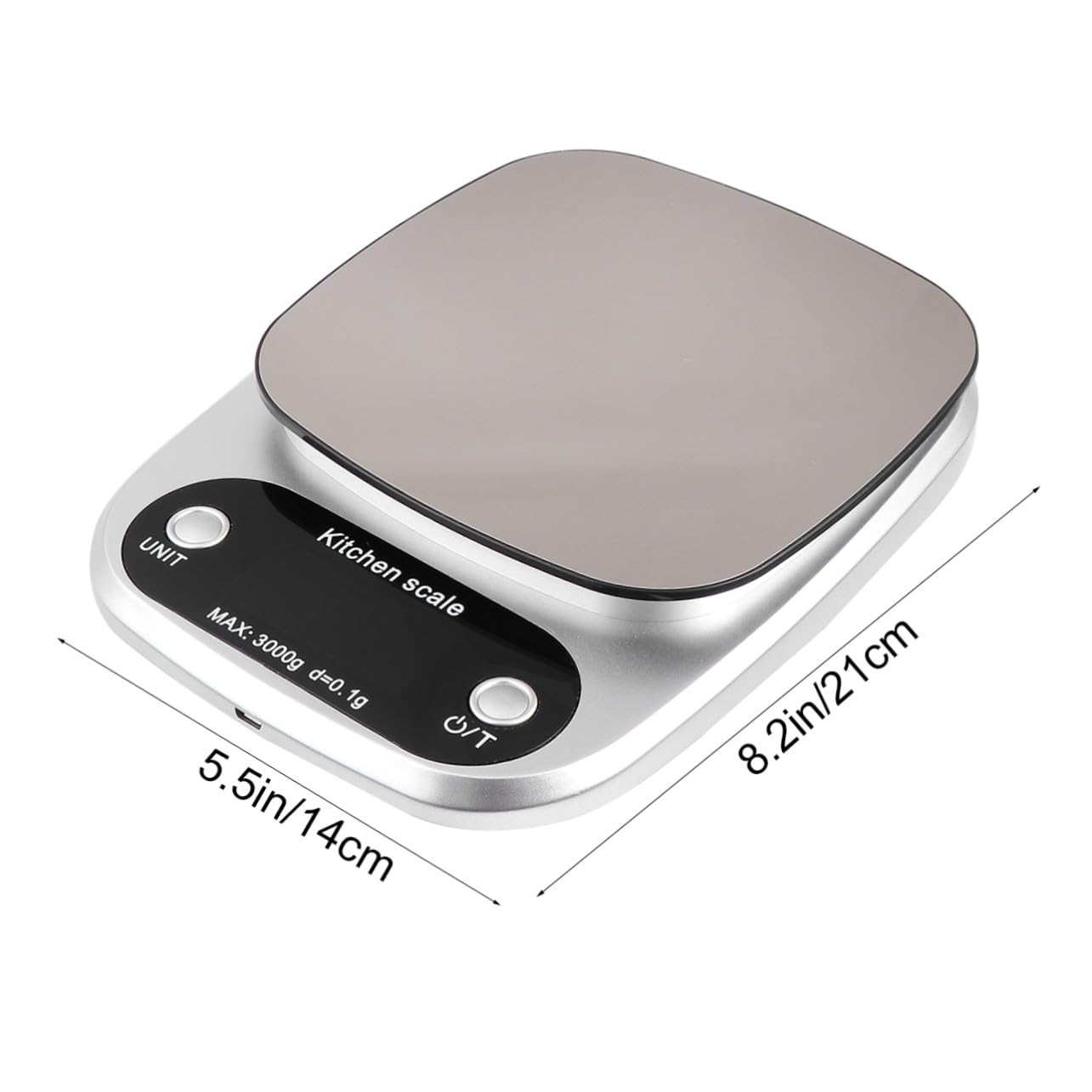 Báscula de Cocina Digital Recargable con Pantalla LCD de Acero Inoxidable para Pesar Alimentos con Alta Precisión y Sensores Sensibles