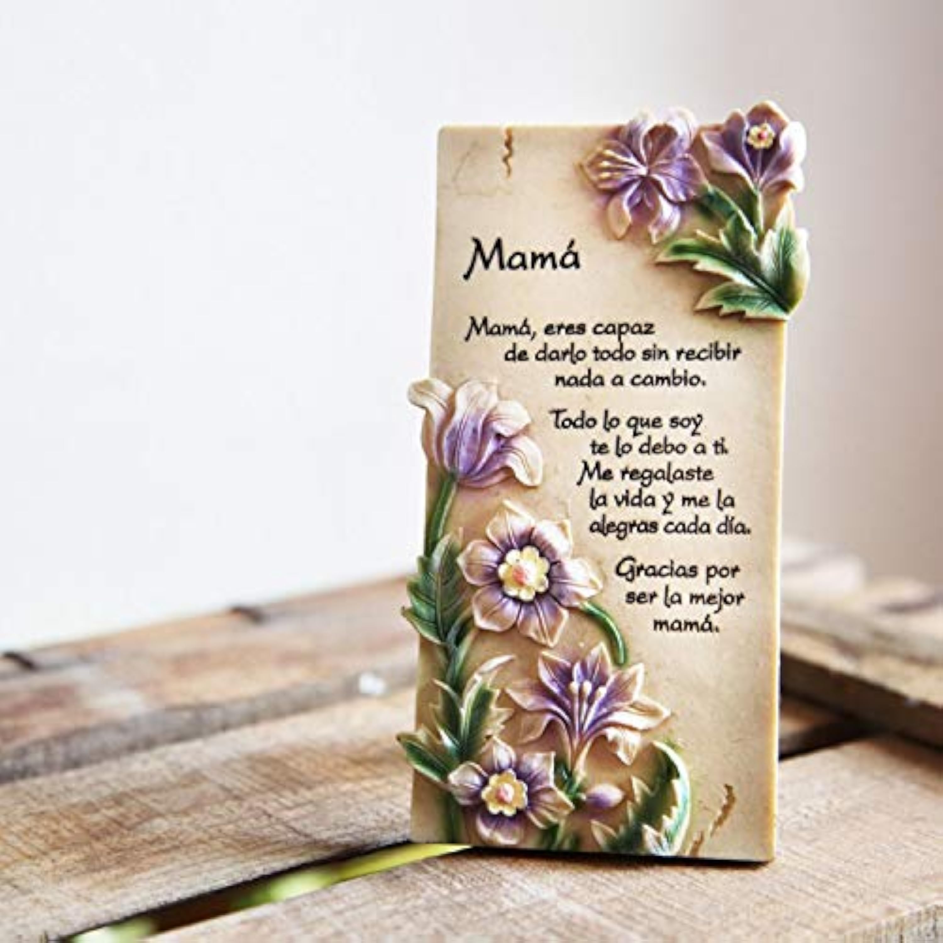 Framan PERGAMINO DE Piedra LABRADA con Textos para Ocasiones Especiales, Original Y ECONÓMICO. Especial MAMÁ