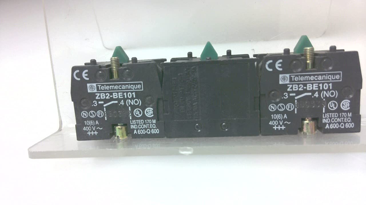 Telemecanique Zb2-Be101 - Pack of 3 - Contact Block 10 Amp, 1 N.O. 4 Zb2-Be101 - Pack of 3 -
