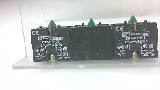 Telemecanique Zb2-Be101 - Pack of 3 - Contact Block 10 Amp, 1 N.O. 4 Zb2-Be101 - Pack of 3 -