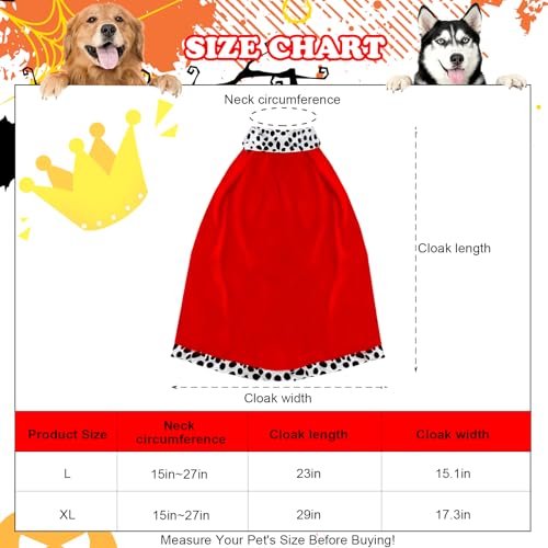 Disfraz Capa Rey para Perro Grande Talla L Rojo miniatura 2
