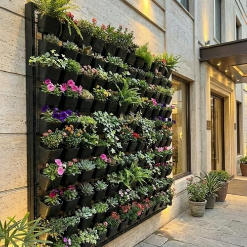 Image of Vertical Hanging Pot 5x5x5 Inch (Pack of 50) | Strong Hanging Planter for Balcony, Home Garden & Wall Decor | Finish Indoor Outdoor Plant Pots