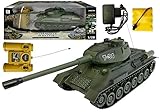 efaso E4802 RC Battle Panzer T-34 olivgrün 1:28 mit integriertem Infrarot Kampfsystem 2,4 GHz ferngesteuerte Spielzeuge Militär