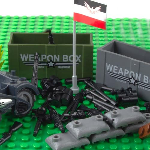 Image of Military Weapons Pack 41 Pcs German Accessories Kits Toys, Army Equipment Gear WW2 Guns for Boys 6+, Compatible with Mini Figure of Major Brand