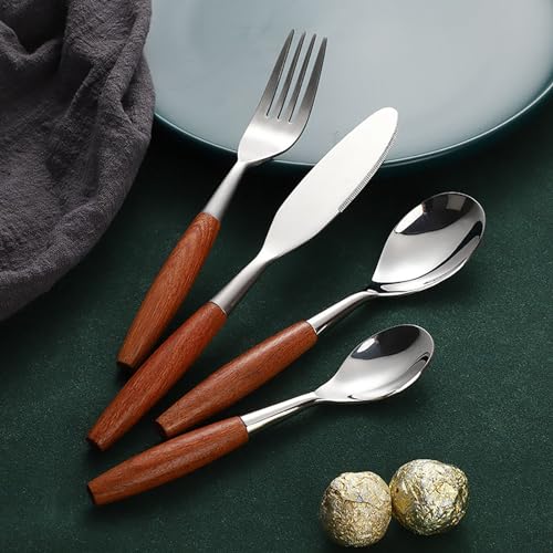 ESSONIO Besteck mit Holzgriff Besteck Set 10 Personen 40-stück Bestecksets Cutlery Set aus Edelstahl 18/8 Spiegelpoliertes Spülmaschinenfest Elegantes Tafelbesteck für Home Weihnachten-Essentials 5 ESSONIO Besteck mit Holzgriff Besteck Set 10 Personen 40-stück Bestecksets Cutlery Set aus Edelstahl 18/8 Spiegelpoliertes Spülmaschinenfest Elegantes Tafelbesteck für Home Weihnachten-Essentials