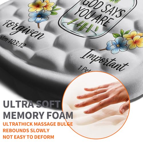 Image of Ergonomic Joint Wrist Support Mouse Pad with Memory Foam Cushion Massage Bump, Carpal Tunnel Pain Relief Mousepad Slope Design for Wrist Rest, 11.8x7.9 in, God Said