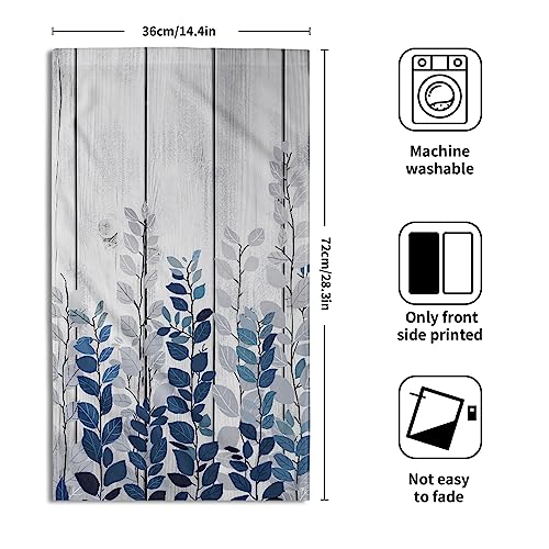 Giwawa Blue Eucalyptus Leaves Hand Towels Set Of 2 Rustic Wood Soft Guest Bath Towel Kitchen Dish Towels Spa Home Bathroom Decorations thumb #1