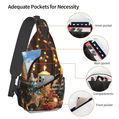 Sling Bag para Mujeres y Hombres Bolsa de Pecho Negra miniatura 3