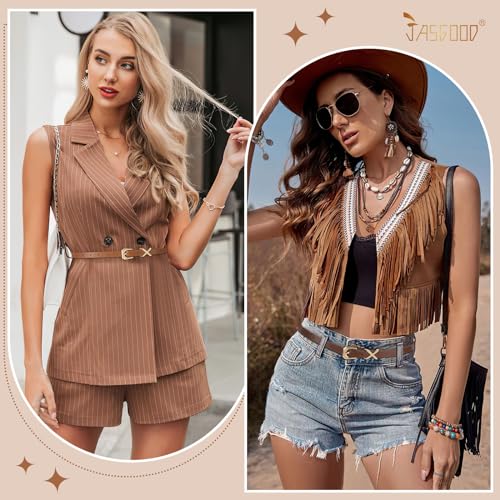 JASGOOD Women Skinny Leather Belt for Pants Jeans Ladies Thin Waist Belt for Dress2