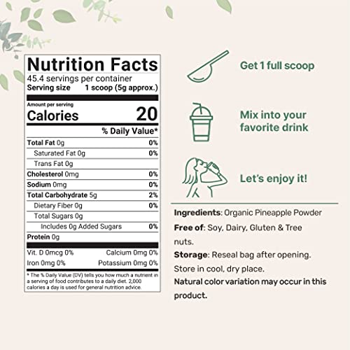 image for Micro Ingredients Organic Pineapple Powder, 8oz | 100% Natural Fruit P