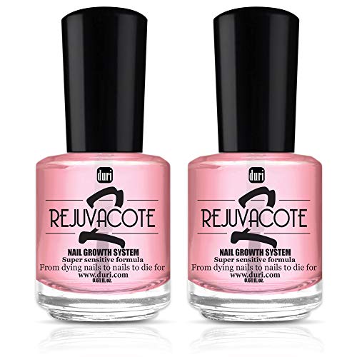 duri Rejuvacote 2 Nail Growth System Base and Top Coat - Nails Hardening, Repair, Chipping, Strengthen, Breaking and Brittle Treatment (2 pack - 0.61 fl.oz. each)