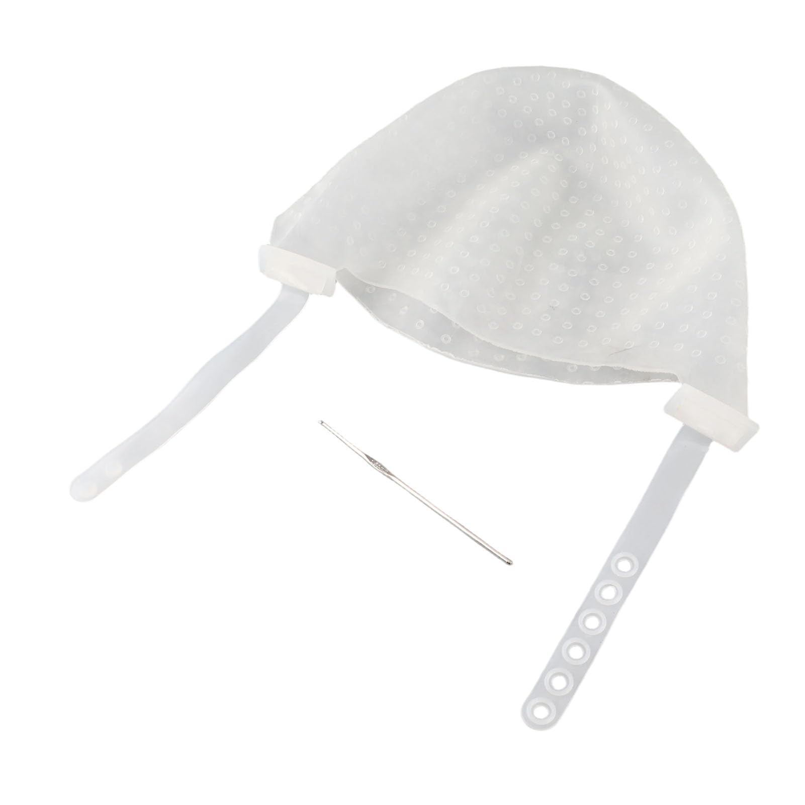 Cappello per Evidenziare la Colorazione dei Capelli con Cinturino Regolabile, Cappuccio per Glassa per Evidenziare, Strumento per Cappello per Tintura per Capelli Faite (Bianco)