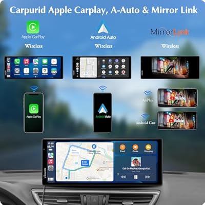 Carpuride 4K W903 Portable Wireless Carplay & Android Auto with Dash Cam - 9.3 HD IPS Screen, 4K Front Camera, Loop Recording, Bluetooth, Mirror Link, GPS, Siri, Dashboard Mounted