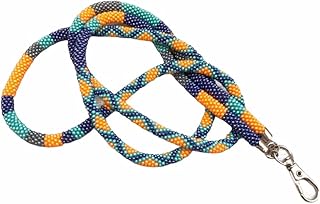 Lanyard, beaded lanyard, id holder, bead crochet lanyard, woman beaded lanyard, ID card holder teacher nurse lanyard african lanyard