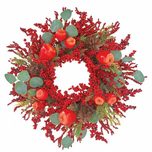 22 inch Christmas Wreath for Front Door - Apple and