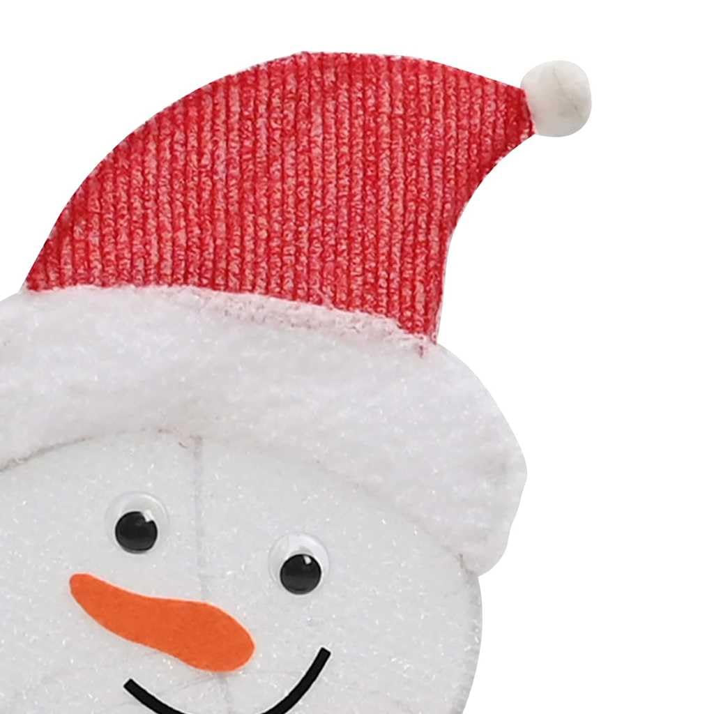 vidaXL Familia de Muñecos de Nieve Iluminados 3 pcs Cálido Poliéster, Sala, Decoraciones de Invierno USB Modernas, Adornos navideños, Luces Festivas y Figuras para el Exterior