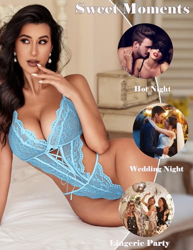 Image of Avidlove Sexy Lingerie for Women Lace Teddy Bodysuit One Piece Lingerie