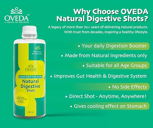 Image of Natural Digestive Shots 500ml(16 Servings) | Instant Relief From Acidity, Gas, Bloating, Indigestion | Improves Digestion & Gut Health | Daily Digestive Booster | 100% Natural, No Preservatives