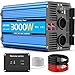 Produktbild Wechselrichter 12V auf 230V 3000W/6000W Reiner Sinus Spannungswandler mit Fernbedienung,LED-Anzeige,EU AC Steckdosen,USB-Anschluss,Pure Sine Wave Inverter für Auto,Wohnwagen,Boot,Camping,Stromausfall