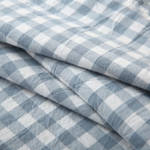 Mywinlle Blue Gingham Ruffle Pillow Covers King Size Set of 2 by Mywinlle - Used condition - Image 5