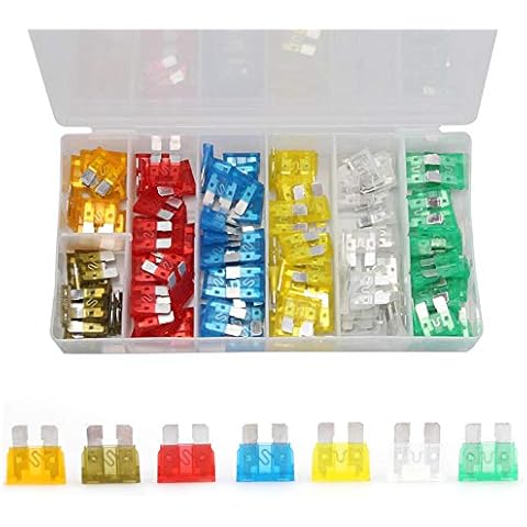 120pcs Standard Car Fuses Assortment Blade Fuse (5A 7.5A 10A 15A 20A 25A 30A) for Auto Car Truck with Storage Case With Fuse Clip Cover