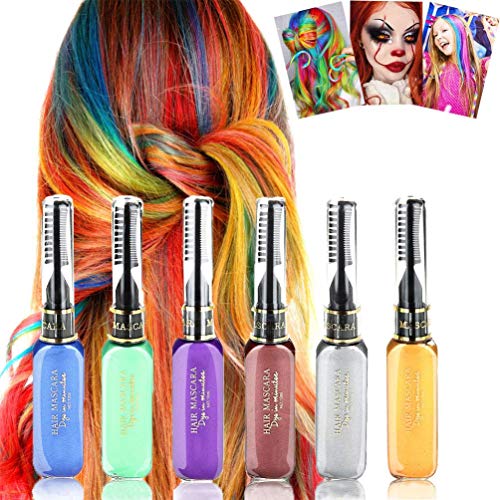 Temporary Hair Mascara,Temporary Hair Color Chalk Instantly Hair Dye Great Gift for Girls, Kids, Women