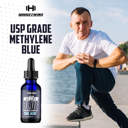 The Hodge Twins Damn Good Methylene Blue Drops – Pharmaceutical-Grade Energy Support Methylene Blue Supplement – Refreshing Potent Blue Drops for Men & Women - Cool Mint Flavoured