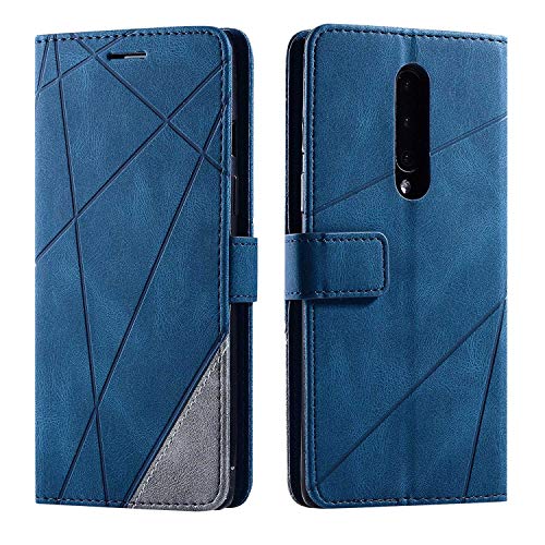 SONWO Coque pour OnePlus 8, Etui en Cuir PU Portefeuille Housse Fermeture Magnétique und Flip pour OnePlus 8, avec Fermeture Magnétique, Bleu