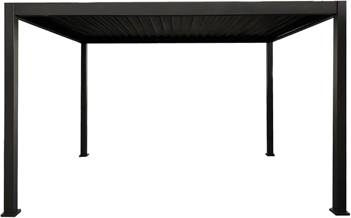 Arredo stock Pergola bioclimatica “atena” in alluminio colore grigio antracite 3x4x2 5 metri