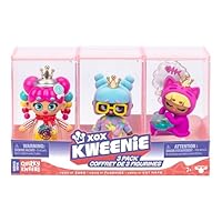 Quirky Kweens Series Premium Figurine and Display Case, 4 Inch/Approx 10cm Tall Collectible Art-Toy, 3 Pack, Every Kween is Unique