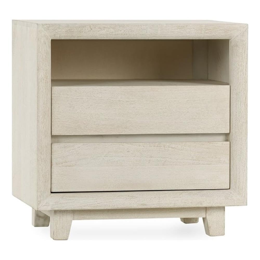 Kosas Home Reece 2-Drawer Modern Mango Wood Nightstand in Sand
