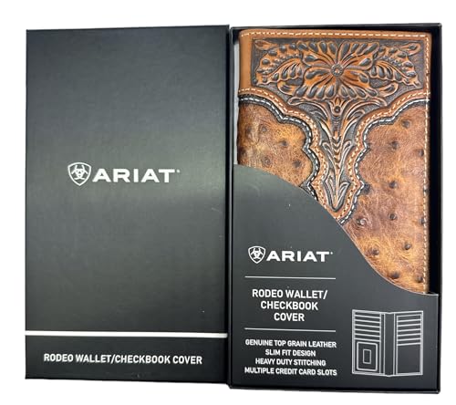 Custom 12 Gauge Shotgun ARIAT Tooled Ostrich Long Rodeo Leather Wallet4